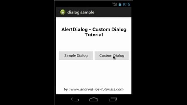 Android Tutorial : Custom Dialog and AlertDialog Example смотреть онлайн