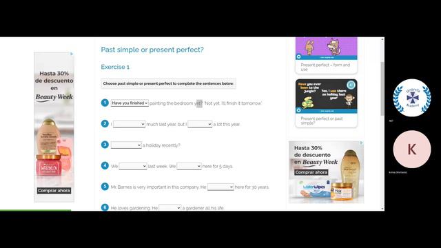 Teacher Jimena´s Class on Present Perfect vs Simple Past смотреть онлайн