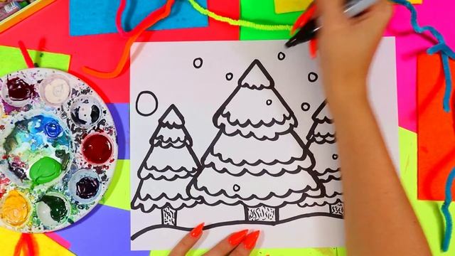 Art Lesson: Winter Tree Landscape Artwork With This Art Lesson Tutorial | Ms Artastic
