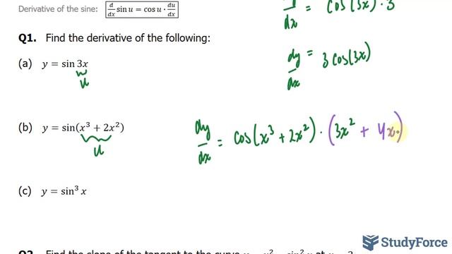Finding the Derivative of Sine Functions | 4 Examples смотреть онлайн