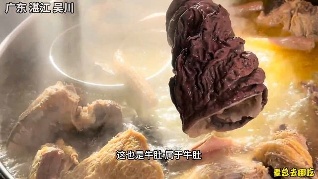 广东湛江小伙卖牛杂汤，每天凌晨拿新鲜牛肉，加老鹅煮汤80元1斤！ Beef offal soup #麦总去哪吃 смотреть онлайн