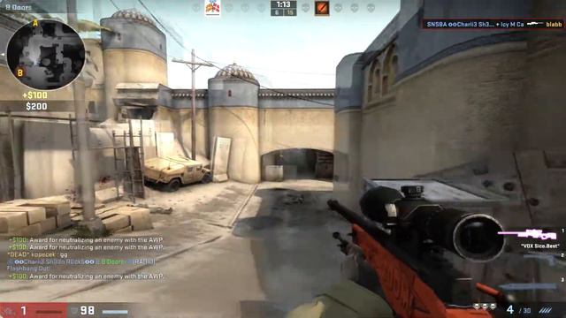 CS GO: 1 vs 4 Clutch AWP 1 HP by Charli3 - Enjoy. смотреть онлайн