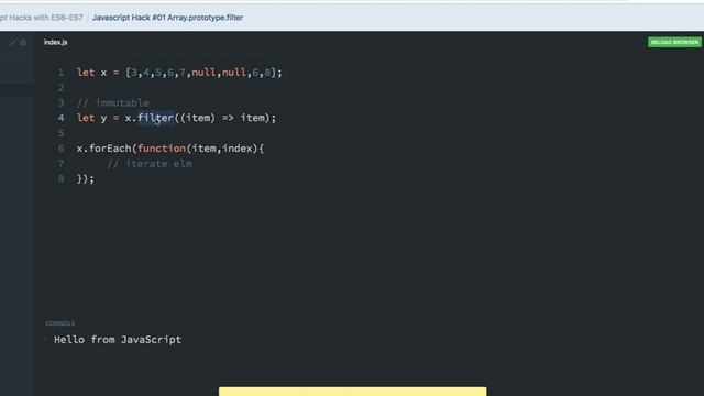 Javascript Hack with ES6 Array #01 смотреть онлайн