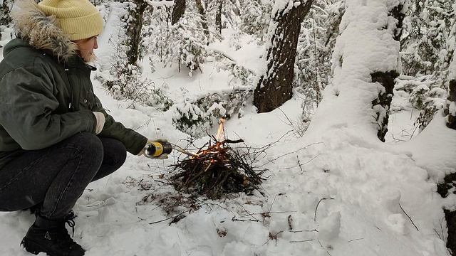 SNOW CAPPUCCINO on fire. A walk in the WINTER FOREST. ASMR without words смотреть онлайн