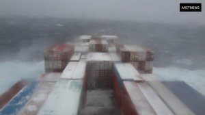 Контейнеровоз в шторме в Тихом океане | Container ship in storm at Pacific ocean | ARSTMENG