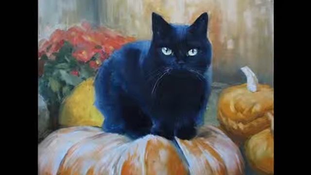 Серия картин художницы Добровой Анны "Кошки". смотреть онлайн