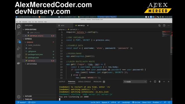 AM Coder - The Basics of JWT Auth with Express смотреть онлайн