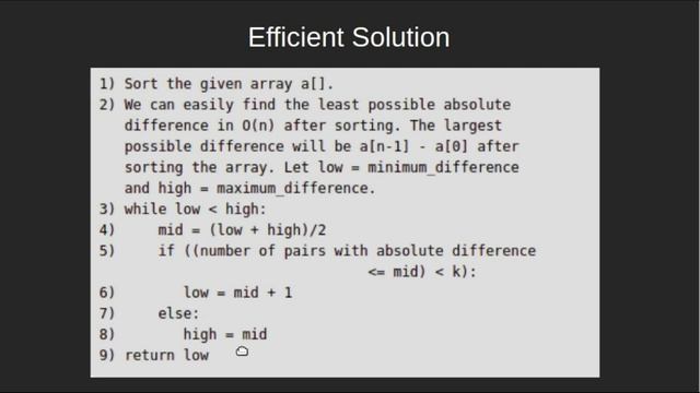 k-th smallest absolute difference of two elements in an array | GeeksforGeeks смотреть онлайн