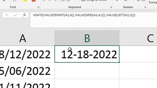 how to change date format in excel from dd/mm/yyyy to mm/dd/yyyy excel Formula смотреть онлайн