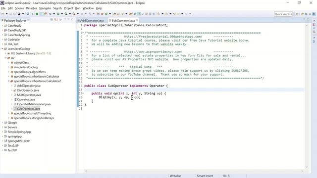 Java Tutorial Lesson 0035 - Calculator using interface, try, catch, OOP смотреть онлайн
