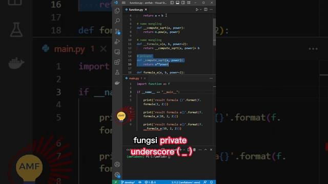 Fungsi Private ( _ ) & Name Namgling ( __ ) Python смотреть онлайн