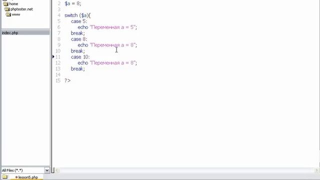 ВИДЕОКУРС ПО PHP. Оператор switch смотреть онлайн