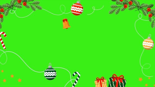 Christmas background frame greenscreen | 4K смотреть онлайн