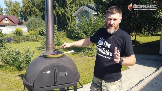 Готовим на природе томленый русский борщ на чугунной печи. смотреть онлайн