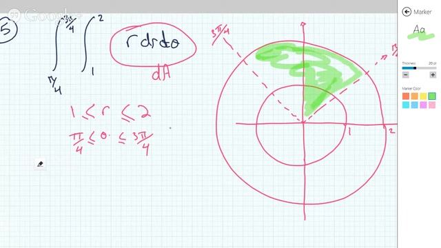 Set up DOUBLE INTEGRALS IN POLAR COORDINATES to calculate area in between 2 Circles смотреть онлайн