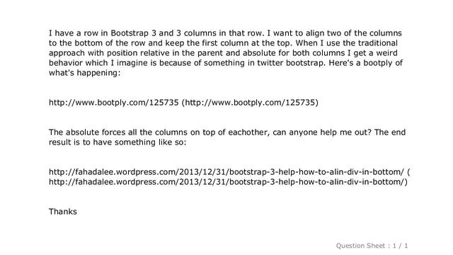 CSS : Bootstrap 3: How do you align column content to bottom of row смотреть онлайн