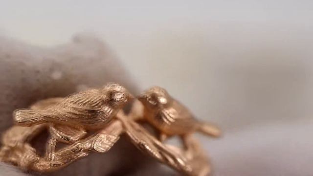 EliteGold - кольцо птички на деревьях в красном золоте без камней смотреть онлайн