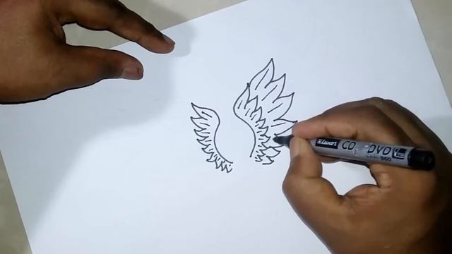 How to Draw Angel Wings | Easy Step by Step for Beginner | Simple Angel Wings Drawing смотреть онлайн