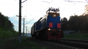 ТЭМ18Д-046 с рефрижераторным вагоном
