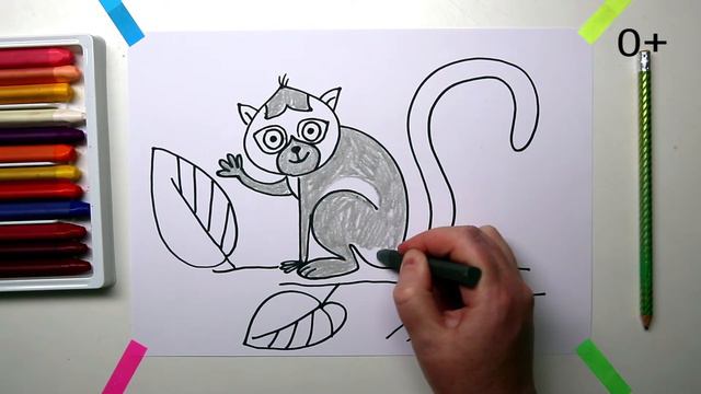 #какнарисовать #ЛЕМУР Уроки Рисования Для Детей #howtodraw #lemur #drawforchildren
