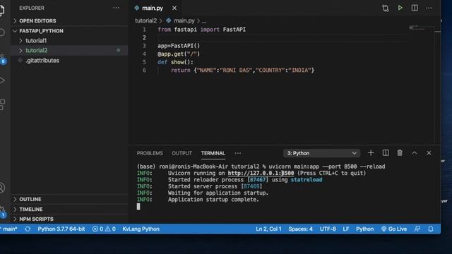 Fastapi Python Complete Tutorial|How To Create Simple Fastapi App Using Python|Tutorial:2 смотреть онлайн