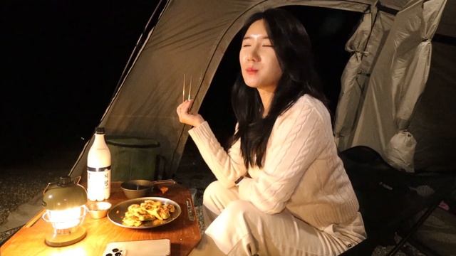 주말 예약 가능한 호수뷰 캠핑장에서 솔로캠핑 /초겨울 우중캠핑 /캠핑난로 전기매트 추천 /글램피크