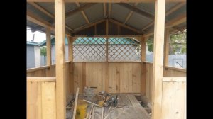 Современная беседка из деревяных отходов - как сделать беседку своими руками