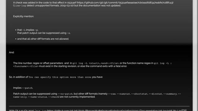 git log -L without diff смотреть онлайн
