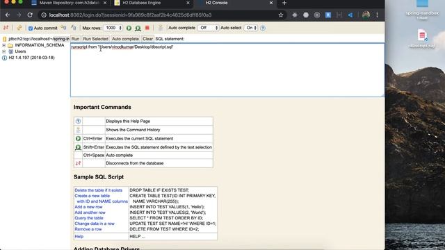 Import tables and records to the H2 database смотреть онлайн