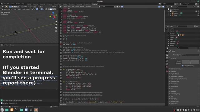 Visualize Hydrogen in the DeBroglie-Bohm-Picture in Blender смотреть онлайн