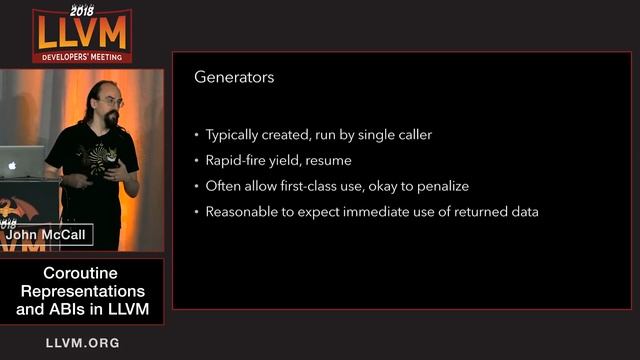 2018 LLVM Developers’ Meeting: J. McCall “Coroutine Representations and ABIs in LLVM” смотреть онлайн