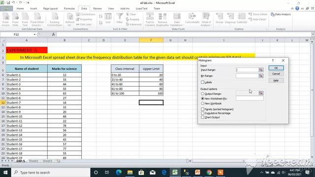 Frequency Distribution table -Histogram(Exp-5) смотреть онлайн