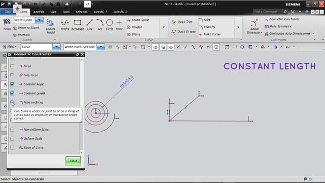NX CAD Sketch Beginners Tutorial#10 | sketch Geometric Constraints | Part 2 смотреть онлайн