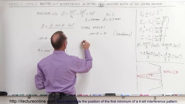 Physics 60 Optics: Double Slit Interference (32 of 35) Angular Width=? of the Central Max смотреть онлайн
