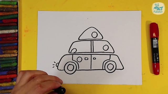 Как нарисовать МАШИНУ - ЁЛКУ / рисование на Новый год! смотреть онлайн