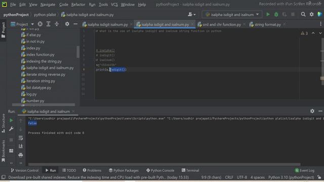 #31 Use of isAlpha , isDigit and isalnum String function in Python (हिन्दी) смотреть онлайн