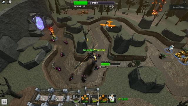 Golden Pyromancer and Golden Minigunner in Hardcore Roblox Tower Defense Simulator смотреть онлайн