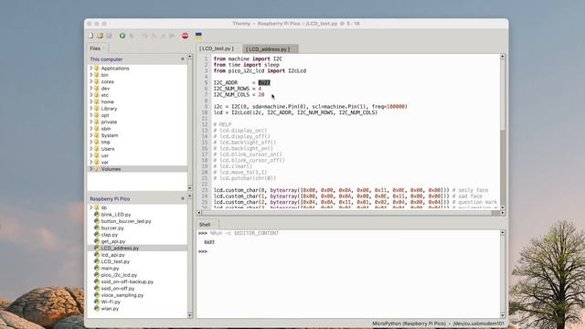 20x4 I2C LCD display on Raspberry Pi Pico W смотреть онлайн