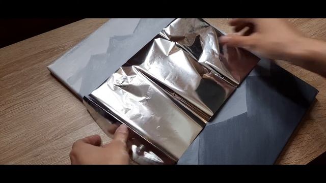 Простая интерьерная картина своими руками [горы, поталь, серебро] смотреть онлайн