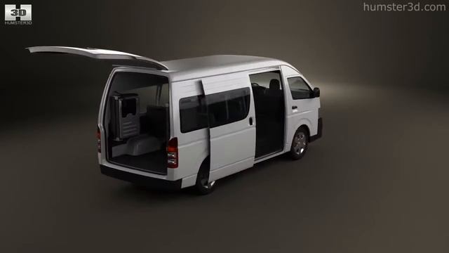 Toyota HiAce Super Long Wheel Base with HQ interior 2012 by 3D model store Humster3D.com смотреть онлайн
