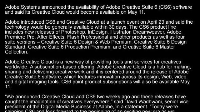 Adobe Ships Creative Suite 6, Creative Cloud Up Next смотреть онлайн