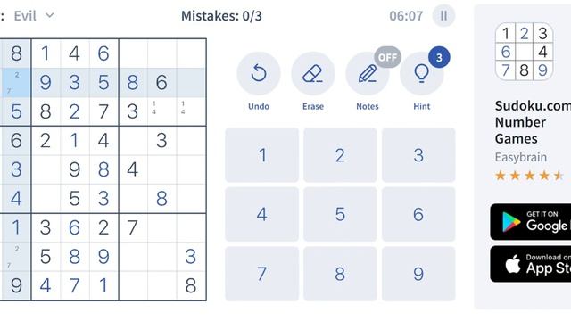 Sudoku Evil - sudoku.com - 13 octobre 2023 смотреть онлайн