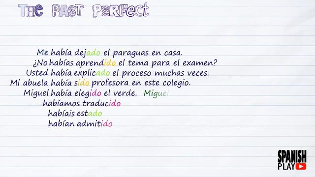 The Past Perfect in Spanish - El Pasado Perfecto смотреть онлайн