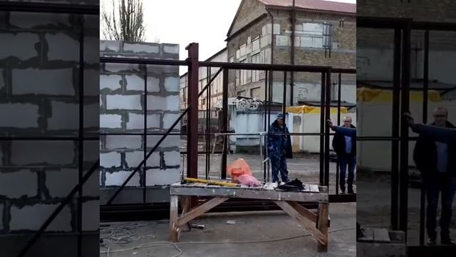 Откатные телескопические ворота в Крыму в Симферополе от компании Модуль-Ворота Заказать79787055581 смотреть онлайн