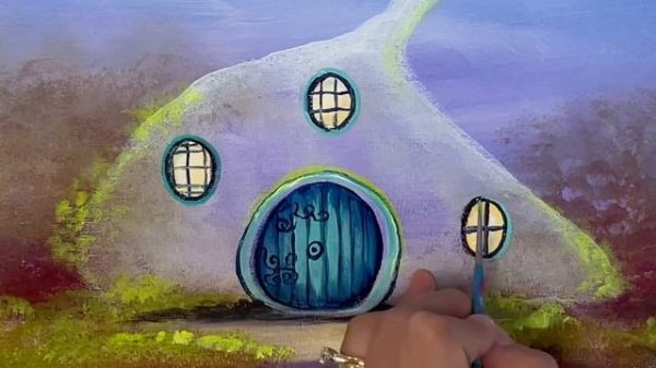 How To Paint “Pumpkin Patch Cottage” acrylic step by step tutorial