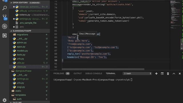Django User Email Account Activation. Django authentication Tutorial. #3 смотреть онлайн