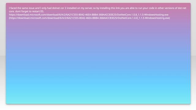 .NET Core app unable to start in IIS due to ErrorCode = '0x80004005 : 80008083 смотреть онлайн