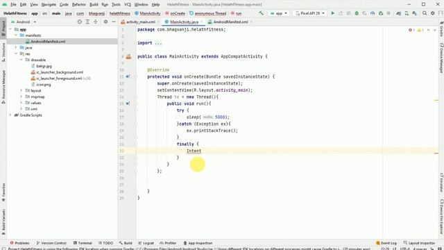 How to create splash screen in android studio in hindi java Health and Fitness App part-1 (2022) смотреть онлайн
