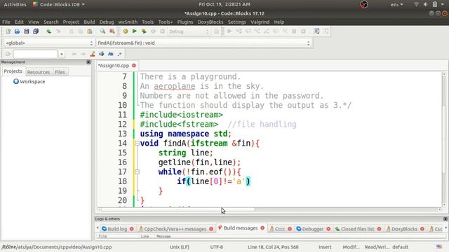 Finding the No. of lines which does not start with alphabet 'A' using File Handling in C++ смотреть онлайн