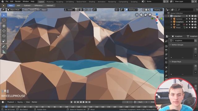 Low Poly Island | Beginner | Blender 2.8 Tutorial смотреть онлайн